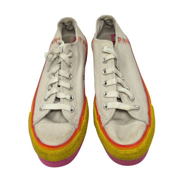 Converse All Star Womens Rainbow Canvas Sneakers Size 6.5 US Multi-Color Pride E - Picture 2 of 7